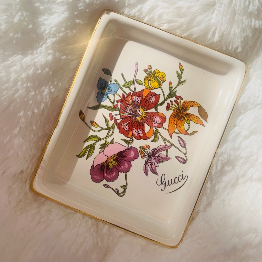Gucci Floral rectangular trinket dish jewelry tray